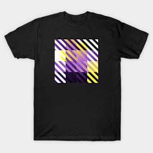 Nonbinary Pride Diagonal Stripes Colored Checkerboard Pattern T-Shirt